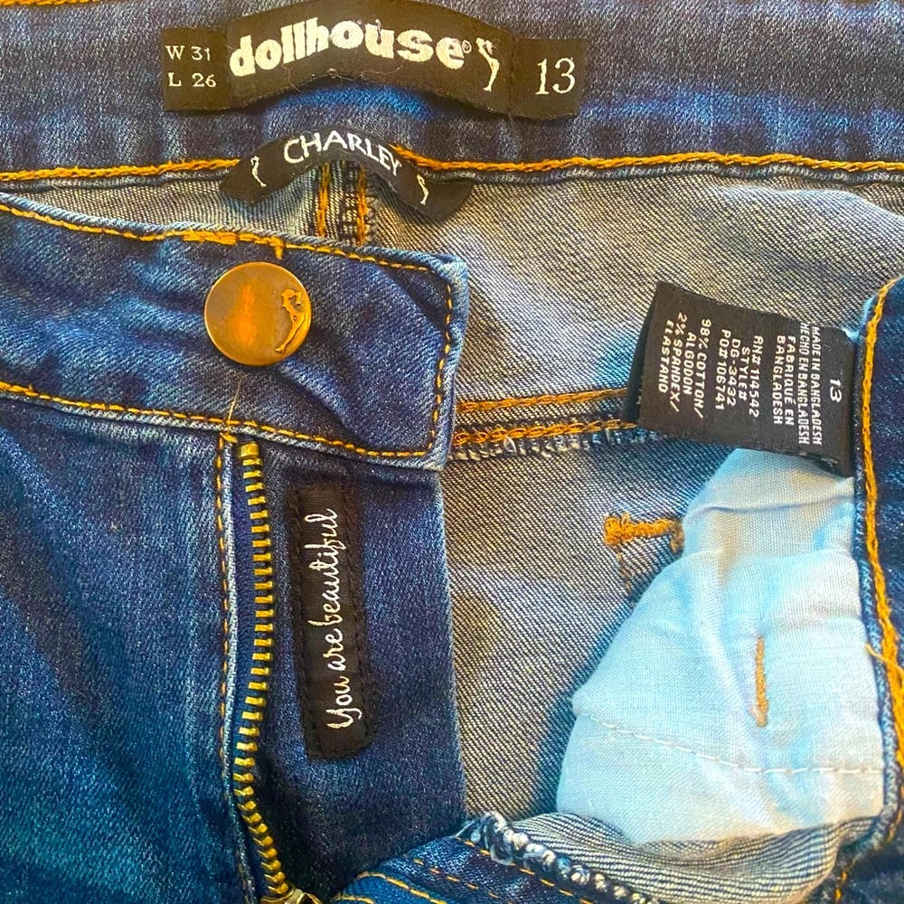Juniors Dollhouse Charley Tapered Distressed Jeans - Picture 4 of 5